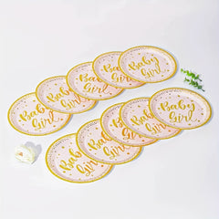Rose Gold Cake Paper Plate Disposable Plate 10pcs
