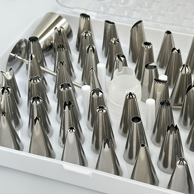 55pcs Cake Decorating Tip Set Piping Tips With Storage Box Baking Supplies