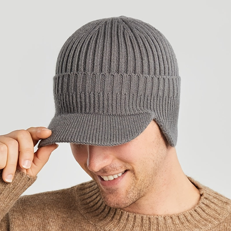 Men's Thickened Wool Winter Hat Ear Protection Knitted Hat