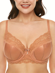  Contrast Lace Underwire Bra Non Padded Comfort