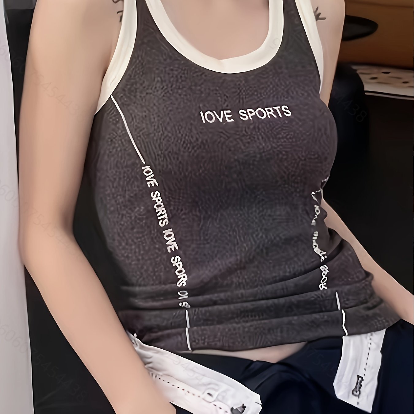 Letter Print Thermal Tank Top Women's Lingerie