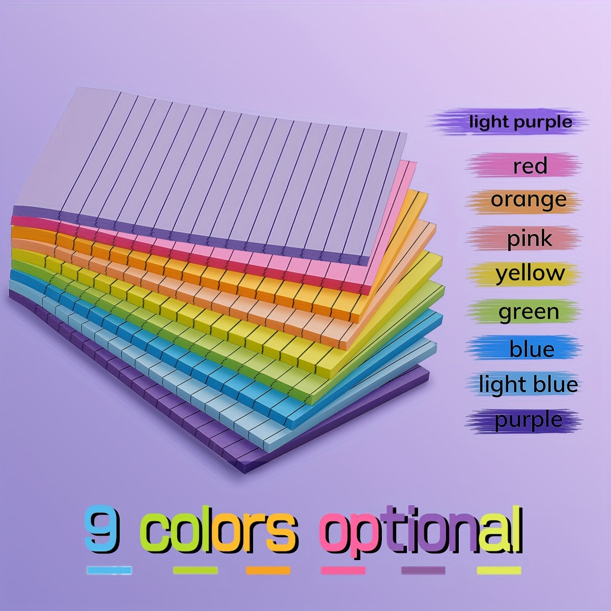 Large Sticky Notes 4x6 IN 9 Colors 46 Sheet pad Lined Sticky Notes