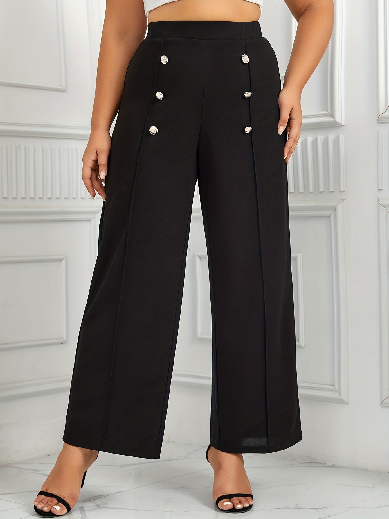  High Rise Wide Leg Trousers