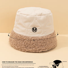 Thermal Bucket Hat Embroidery Fishermen Hat Winter Warm Accessories