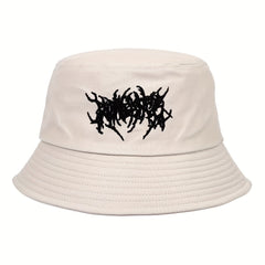 Gothic Embroidery Cotton Bucket Hat Unisex Lightweight Sunshade