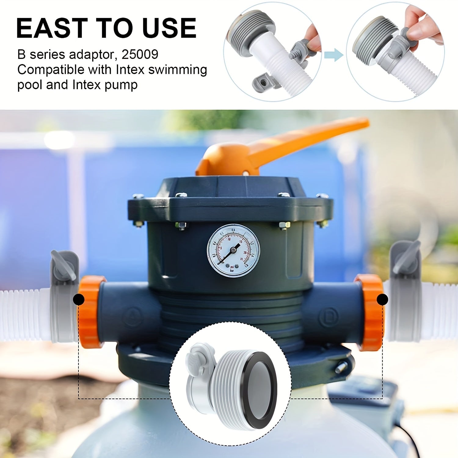 Pool Hose Adapters 1.25 to 1.5 Type B Conversion Kit