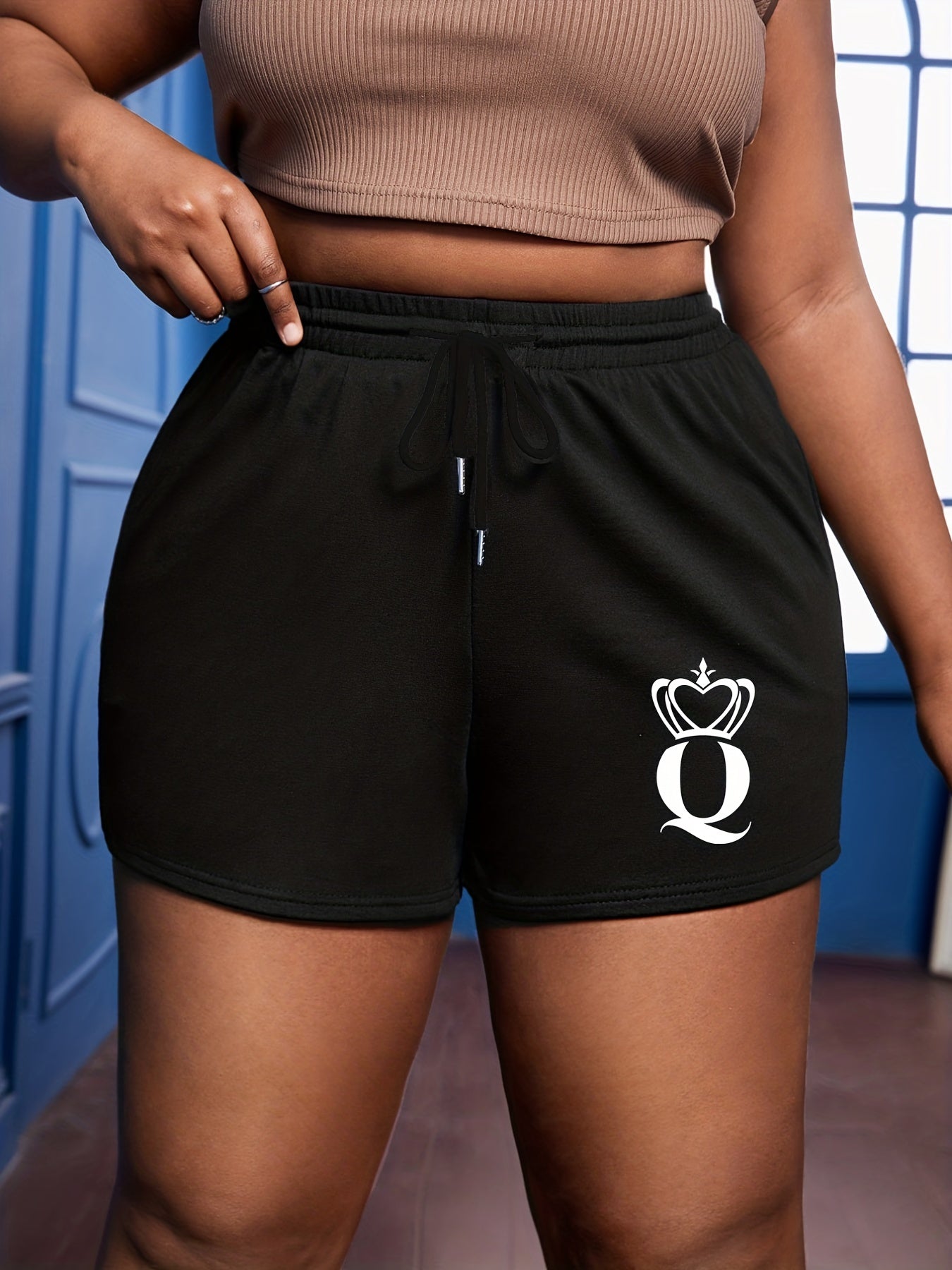  Casual Shorts Women's High Rise Elastic Drawstring Shorts