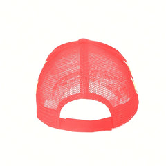 Mesh Flame Embroidered Baseball Cap for Couples