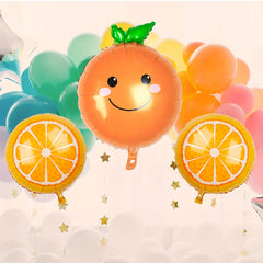 10pcs Orange Citrus Foil Balloons Jumbo Fruit Foil Balloons Cartoon
