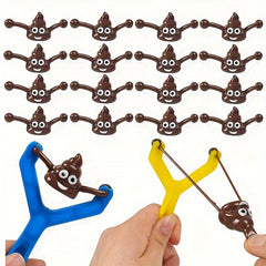 Prank Poop Slingshot Toy Set for Kids - 6 Pack Mixed Novelty Gag Gift