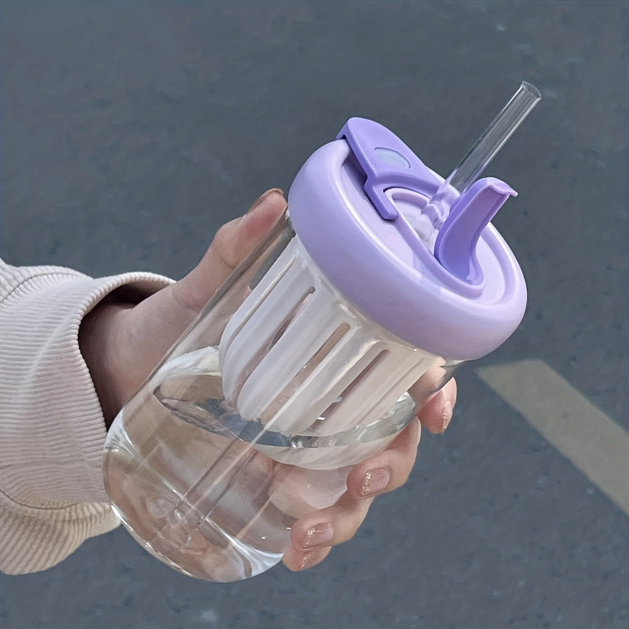 550ml Big Belly Tea Water Filter Straw Cup
