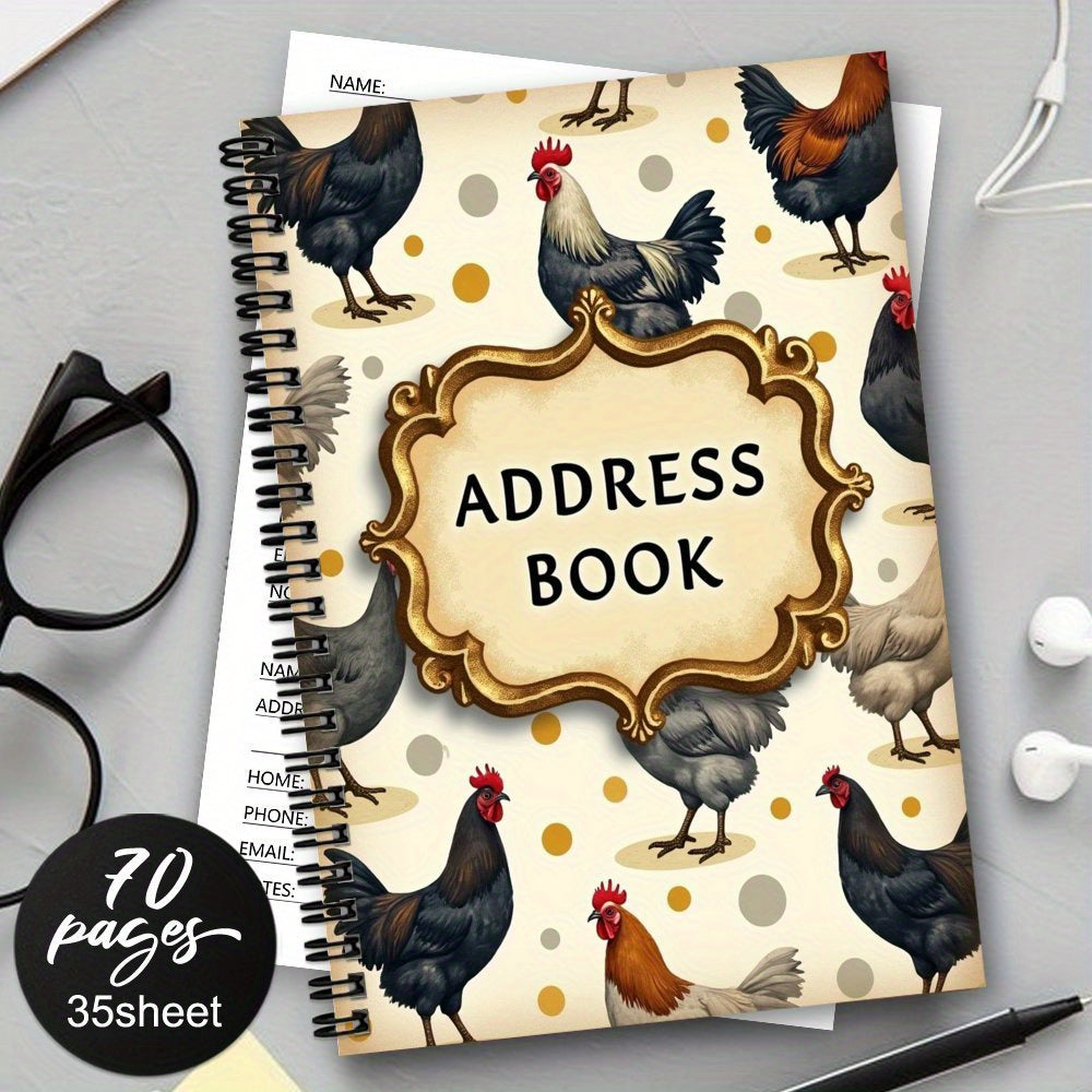 Spiral Address Notebook - Organizer for Home Addresses, Phone Numbers
