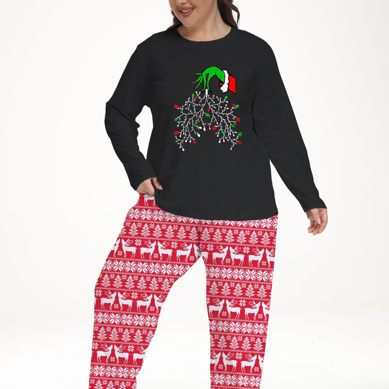  Christmas Graphic Print Pajama Set