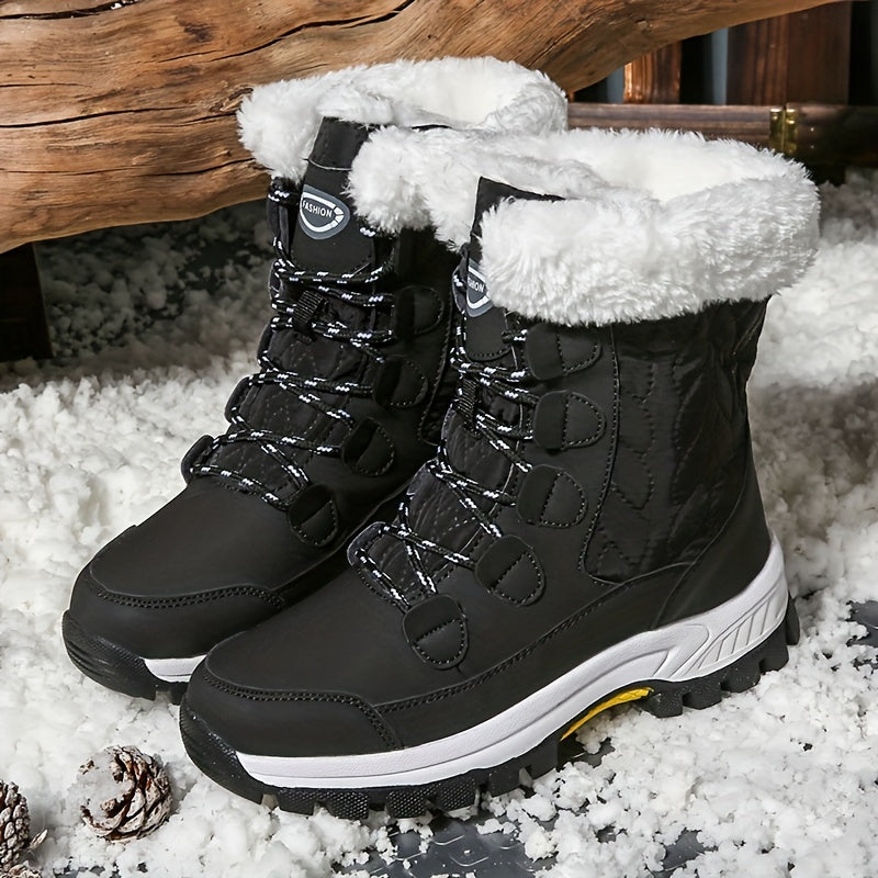 Women's Outdoor Snow Boots Warm Lace Up Platform Boots