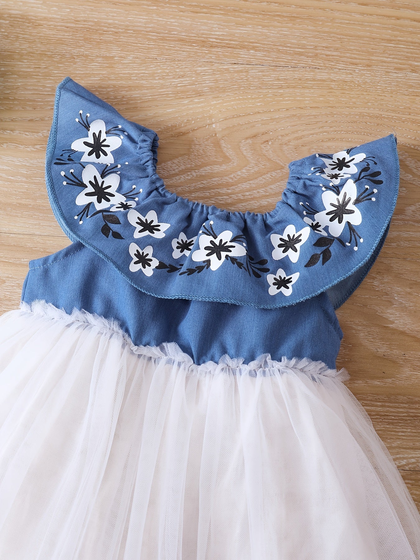 Girls Flower Mesh Summer Dress
