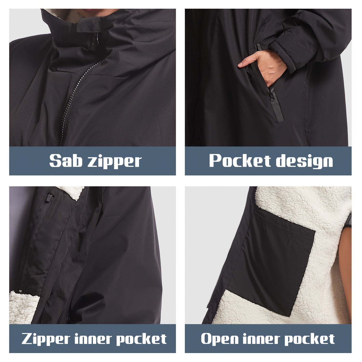 Quick Drying Surf Poncho Changing Robe with Hood and Pocket