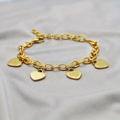 Personalized Heart Nameplate Bracelet Stainless Steel