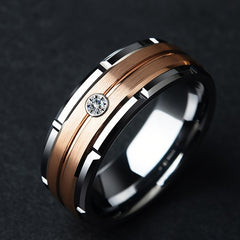Men's Two Tone Stainless Steel Ring 8mm