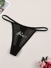 Letter Print Seamless Thongs Low Waist Intimates Panties