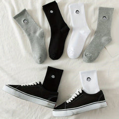 Cute Cartoon Embroidery & Comfy College Style Women's Socks