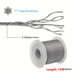 139.7cm Wire Rope Outdoor Hanging Kit with Turnbuckles and Hooks
