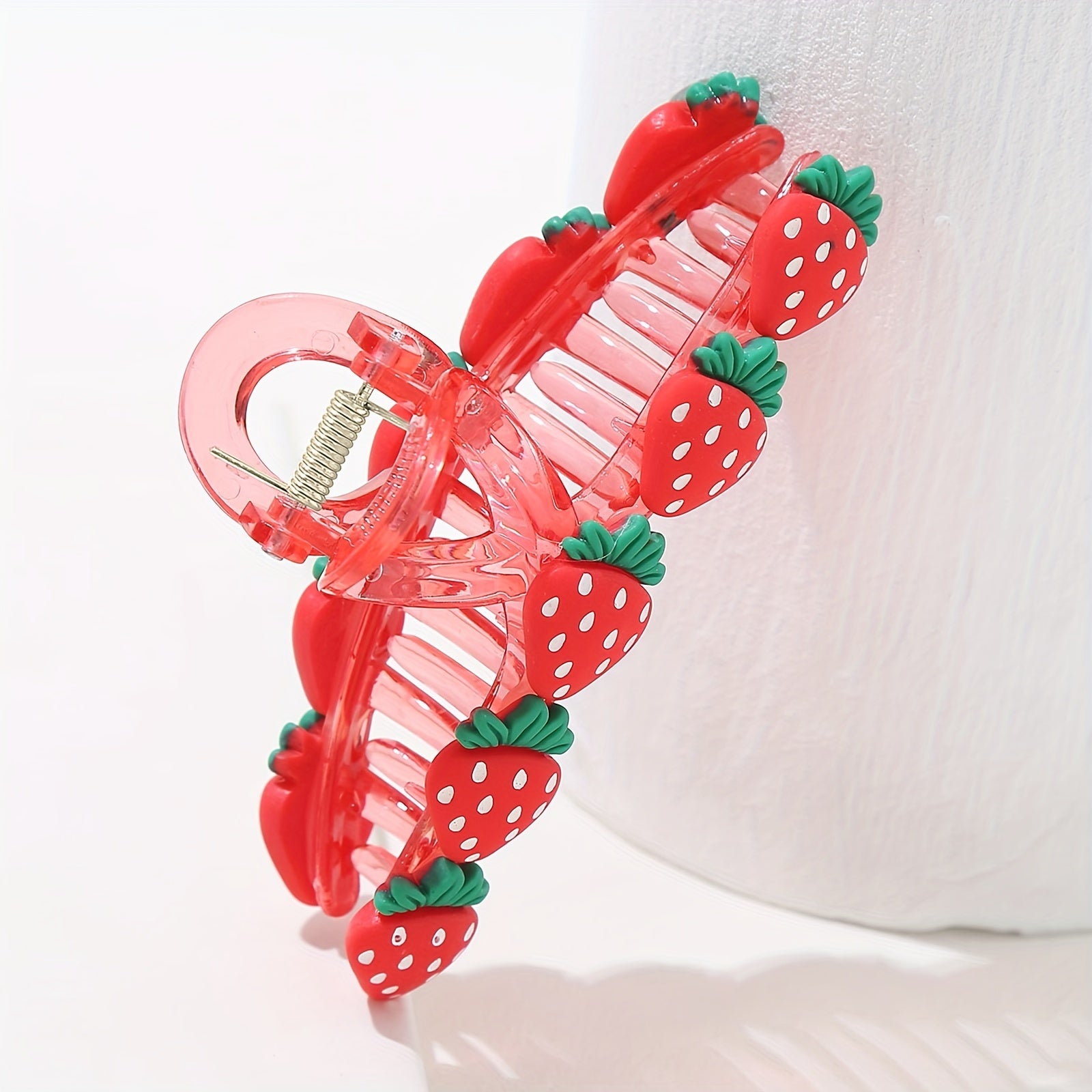 Red Fruit Hair Claw Strawberry Cherry Clip Ponytail Holder for Women Girls