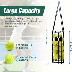 Portable Pickleball & Tennis Ball Collector Basket Carrier