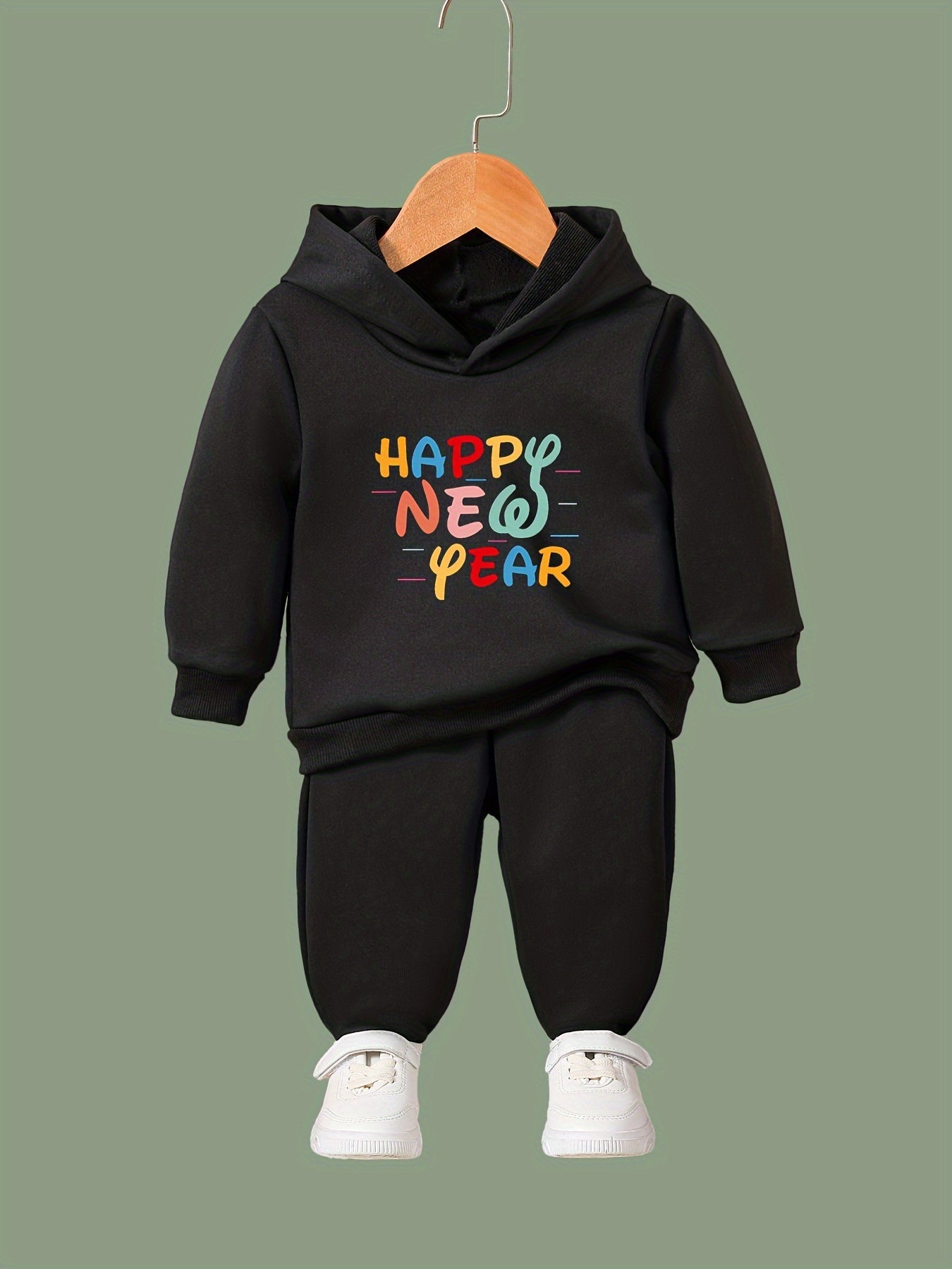 Happy Year 2pcs Girls Sports Outfits Spring Fall Outdoor Gift