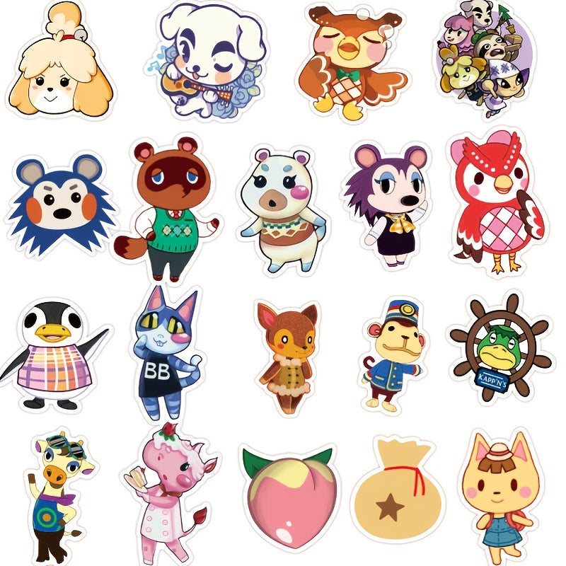 50PCS Cartoon Animal Stickers Waterproof Decorative Water Cup Tablets