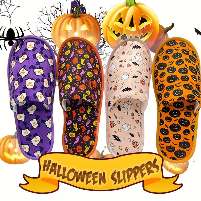 Ghost Pumpkin Slippers Indoor Flat Mute Slippers Women