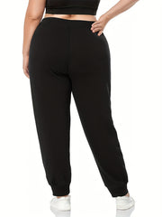  Letter Print Drawstring High Rise Sweatpants