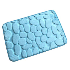 Memory Foam Bath Rug Cobblestone Embossed Bathroom Mat