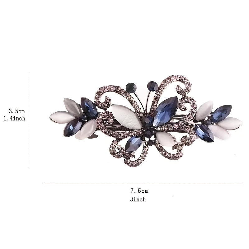 Butterfly Hair Crystal Barrette Clip for Girls Women