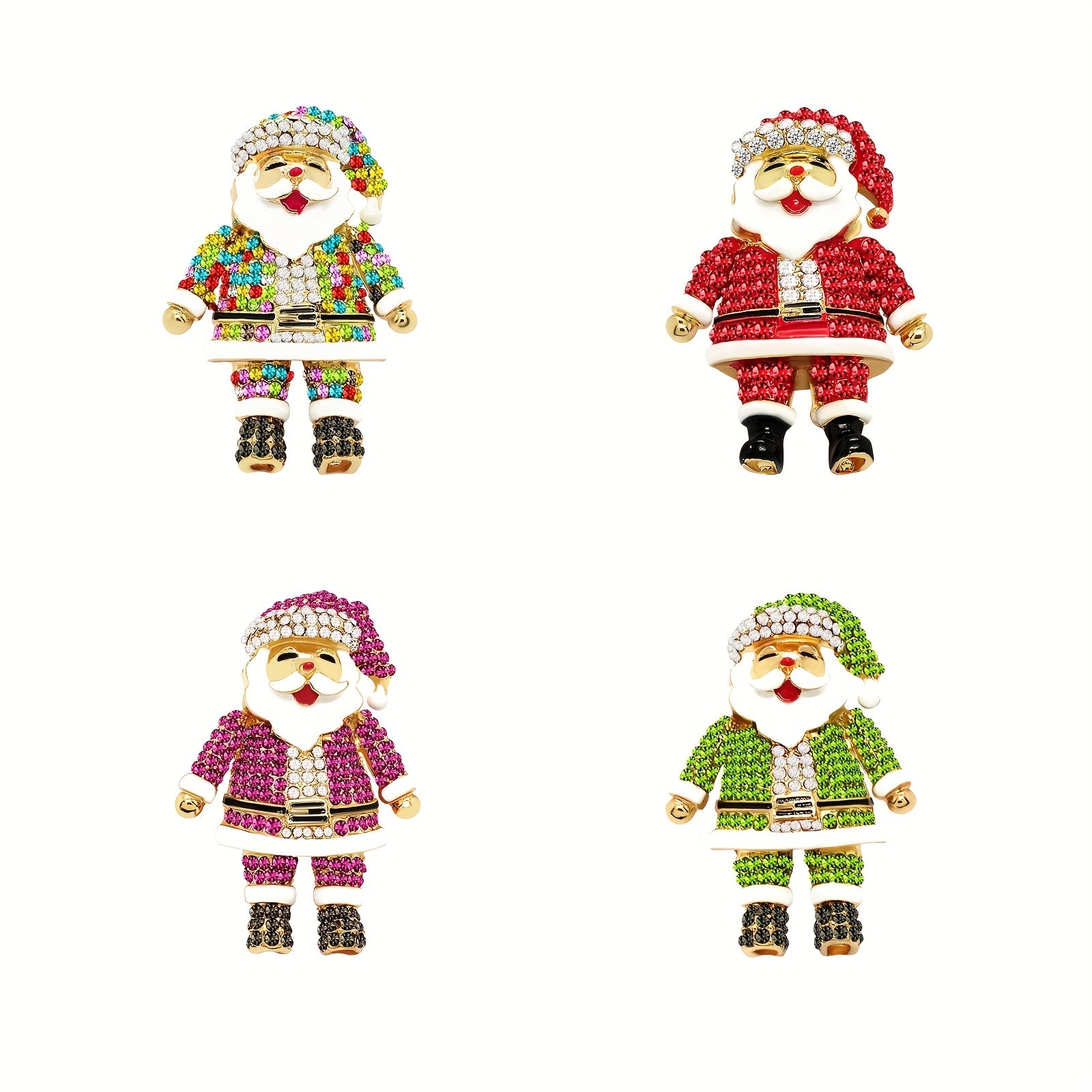 Santa Claus Glitter Glowing Brooch for Men