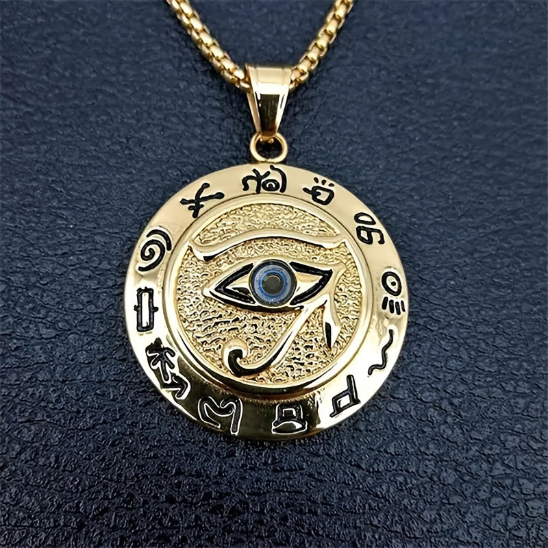 Ancient Egypt Horus Eye Amulet Golden Pendant Necklace