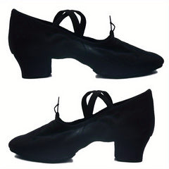 Women's Soft Sole Breathable Ballet Dance Shoes Low Heel Slip on Athletic Shoes