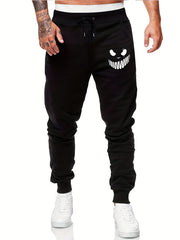 Men s Monster Smile Print Drawstring Fleece Sweatpants
