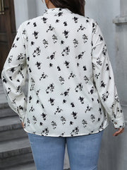  Ditsy Floral Print Lantern Sleeve Blouse