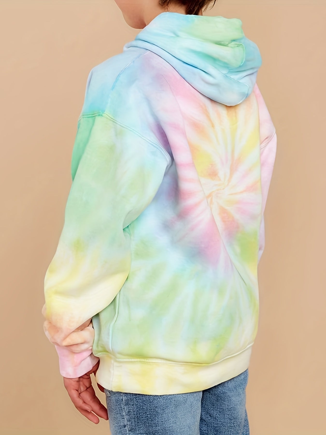 Tie Dye Print Boys Hooded Sweatshirt for Spring Fall