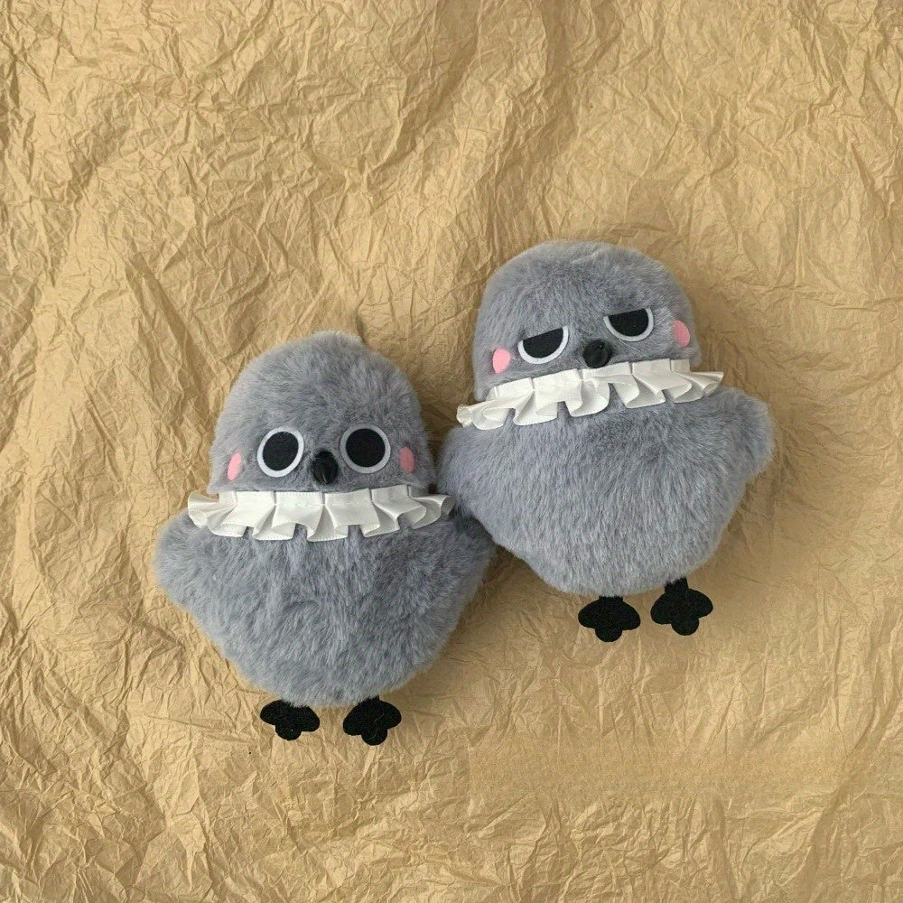 2pcs Crow Plush Dolls Fluffy Feathers Stuffed Animal