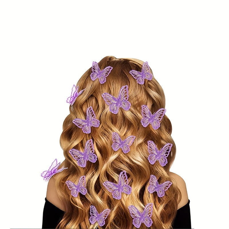 4pcs Butterfly Hair Clips Halloween Lace Bow Hair Accessories