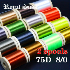 Royal Sissi 2 Spools pack 8 0 75D High Strength Nylon Fly Tying Thread