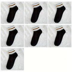 Retro Striped Crew Socks Men's Stockings All Seasons Outdoor Wear