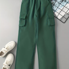 Boys Loose Cargo Pants Elastic Waist Jogger Pants Kids Clothing