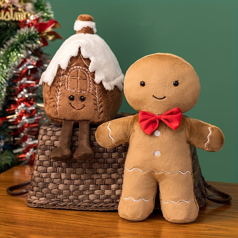 40cm Christmas Gingerbread Man Wreath Festive Decoration & Plush Toy Gift