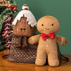 40cm Christmas Gingerbread Man Wreath Festive Decoration & Plush Toy Gift
