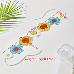 Flower Crochet Hair Band Knitted Bandana Sweet Hair Accessories