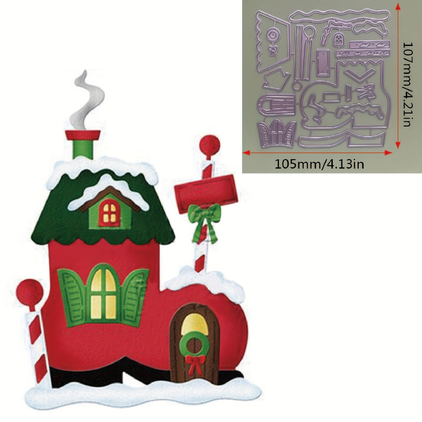 1pc Christmas Snowy House Metal Cutting Dies for Card Making Scrapbooking
