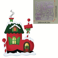 1pc Christmas Snowy House Metal Cutting Dies for Card Making Scrapbooking