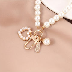 Faux Pearl Beads Bracelet Keychain Women's Necklace